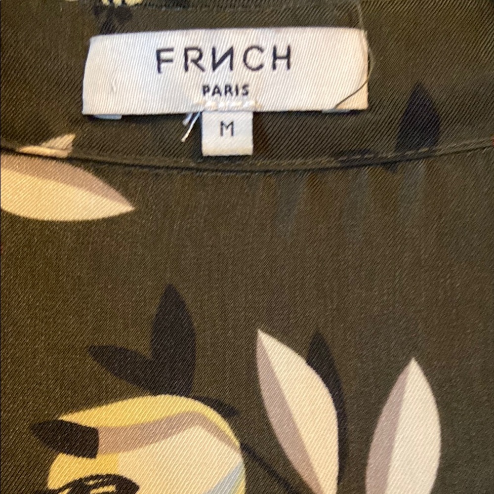 Anthropologie FRNCH Green Floral  Button-Up Blouse. Size M - Picture 12 of 14